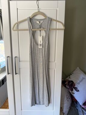 Joah Brown Light Gray Ribbed Racerback Tank Dress